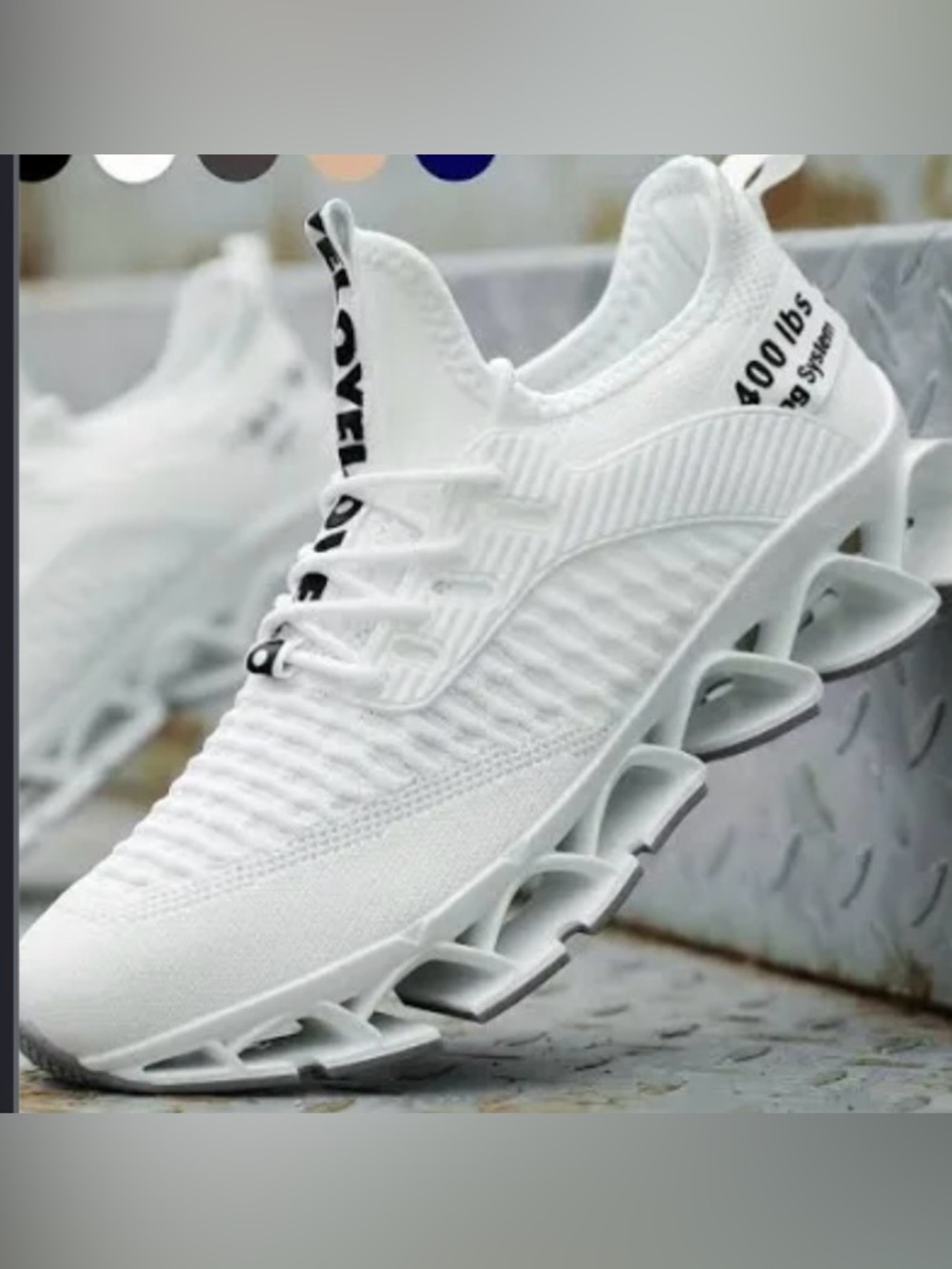 Women’s White Athletic Knit Running Shoes